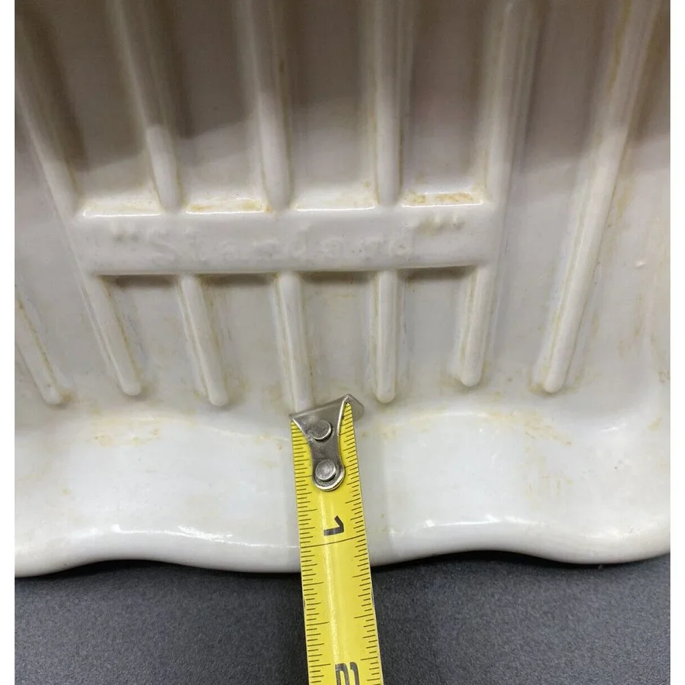Antique White Standard Porcelain Ceramic Soap Dish Bath Tray Pedestal